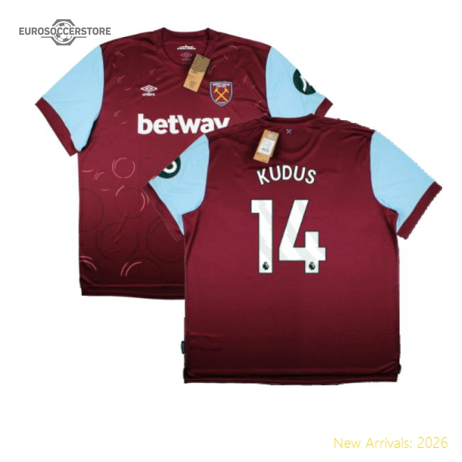 2023-2024 West Ham United Home Shirt (Kudus 14)-Football Jersey Hub