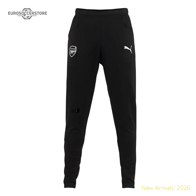 2018-2019 Arsenal Puma Casual Performance Sweat Pants (Black) - Kids-Football Jersey Hub