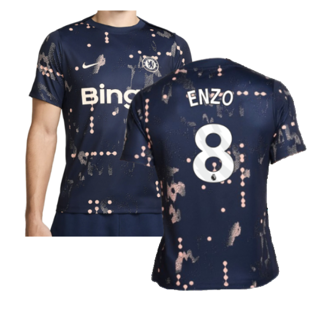 2024-2025 Chelsea Academy Pro Pre-Match Shirt (Obsidian) (Enzo 8)-Football Jersey Hub