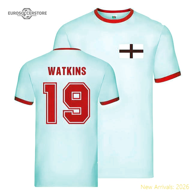 England Ringer T-Shirt (Ollie Watkins 19)-Football Jersey Hub