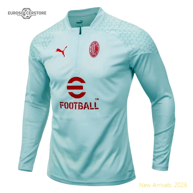 2023-2024 AC Milan Training Half Zip Top (Grey)-Football Jersey Hub