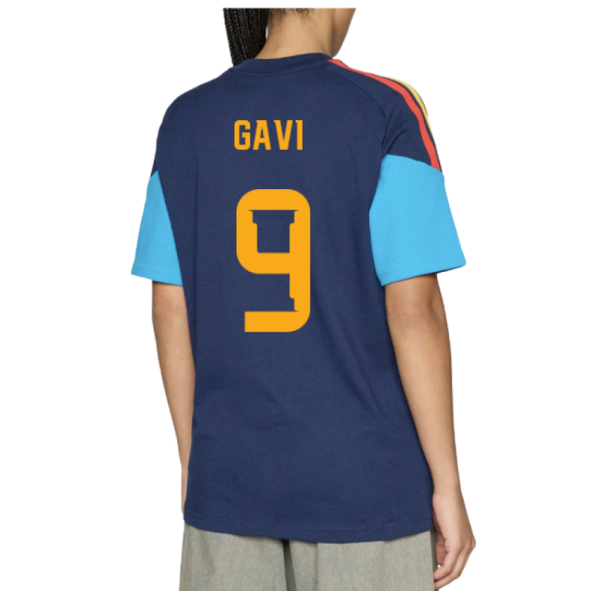2026-2027 Spain Training Tee (Night Indigo) (Gavi 9)-Football Jersey Hub