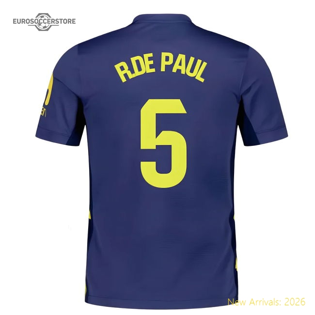 2025-2026 Atletico Madrid Away Shirt (R.De Paul 5)-Football Jersey Hub