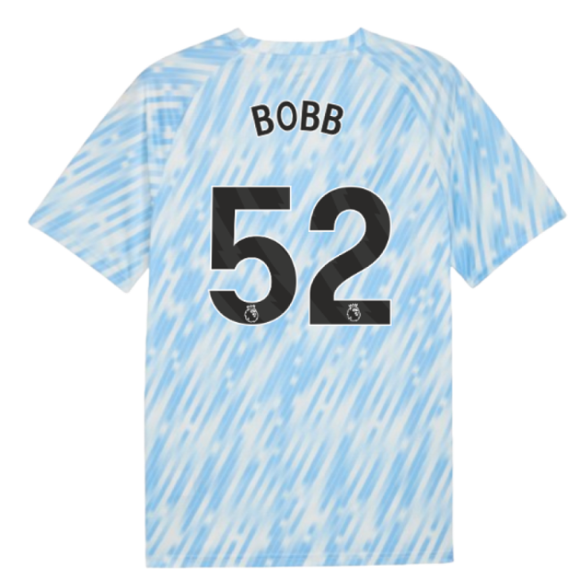 2025-2026 Man City Warm Up Jersey (Silver Sky) (Bobb 52)-Football Jersey Hub