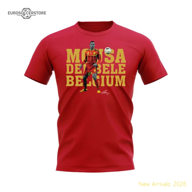 Mousa Dembele Belgium Player Tee (Red)-Football Jersey Hub