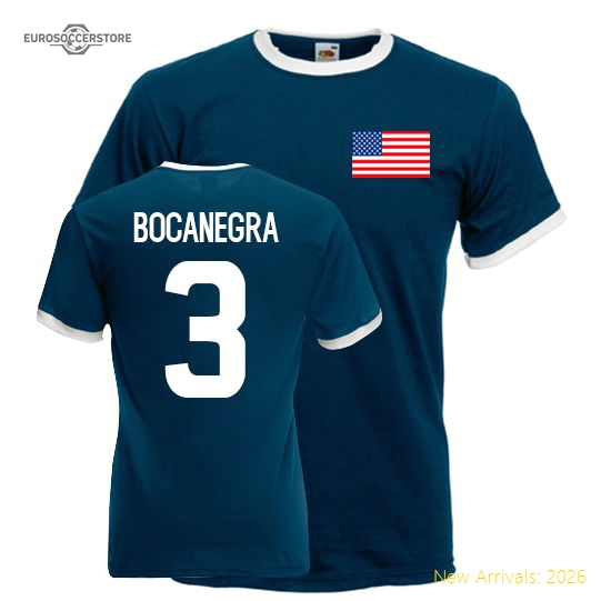 Carlos Bocanegra Usa Ringer Tee (navy)-Football Jersey Hub