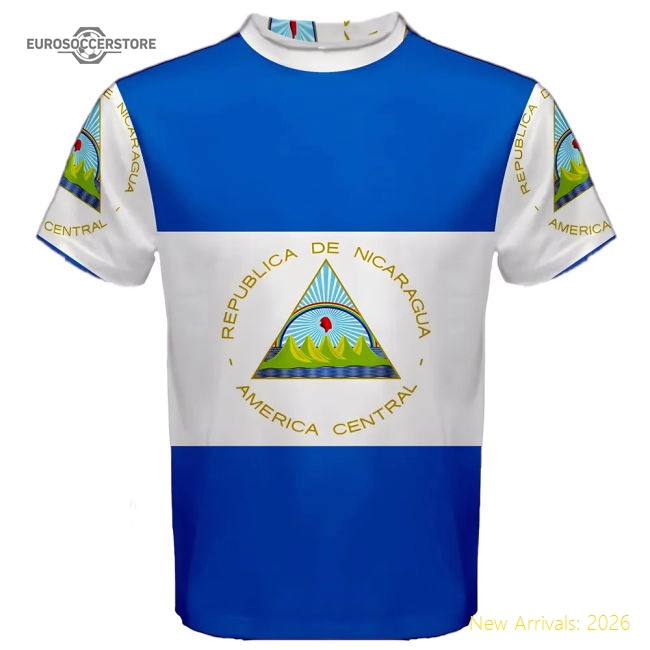 Nicaragua Flag Sublimated Sports Jersey-Football Jersey Hub