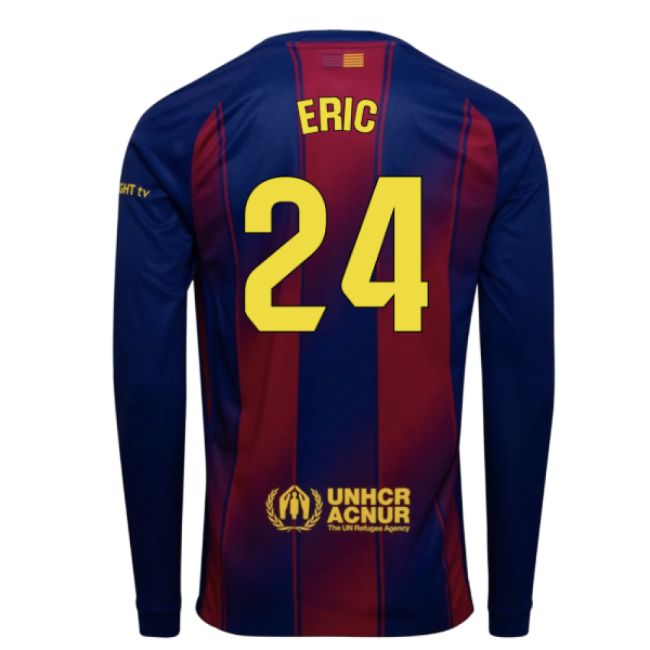 2025-2026 Barcelona Home Long Sleeve Shirt (Eric 24)-Football Jersey Hub