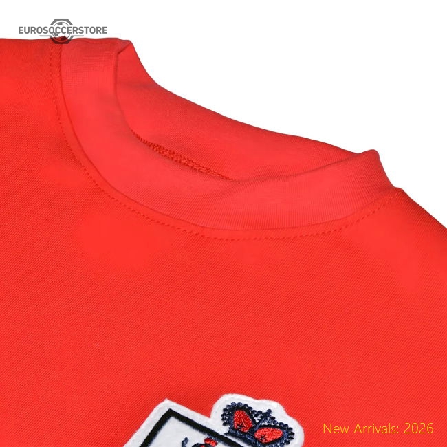 England L/S Retro Football Shirt Red-Football Jersey Hub