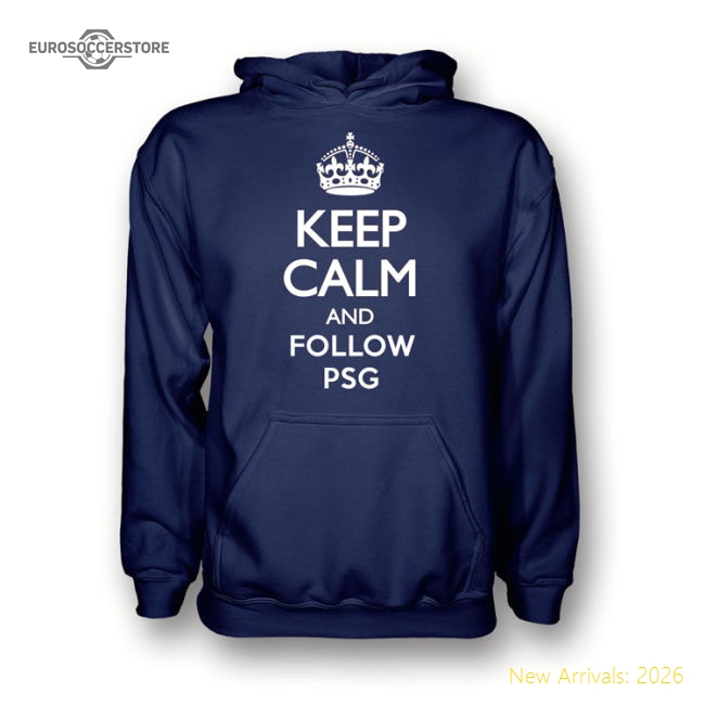 Keep Calm And Follow Psg Hoody (navy) - Kids-Football Jersey Hub