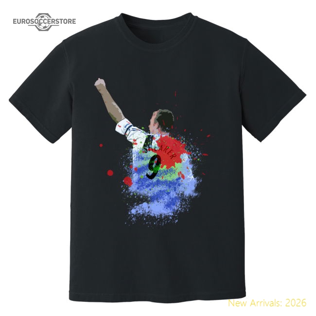Alan Shearer Newcastle Art T-Shirt (Black)-Football Jersey Hub