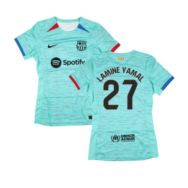 2023-2024 Barcelona Third Shirt (Womens) (Lamine Yamal 27)-Football Jersey Hub