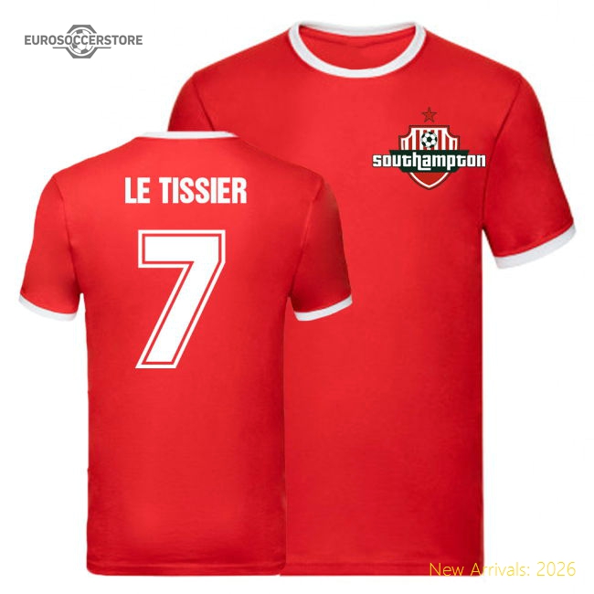 Matt Le Tissier Southampton Ringer Tee (Red)-Football Jersey Hub