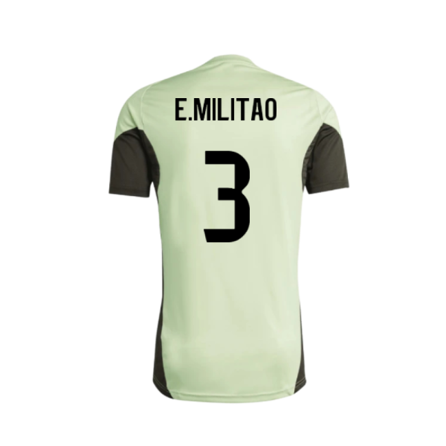 2025-2026 Real Madrid Training Tee (Almost Lime) - Kids (E.Militao 3)-Football Jersey Hub