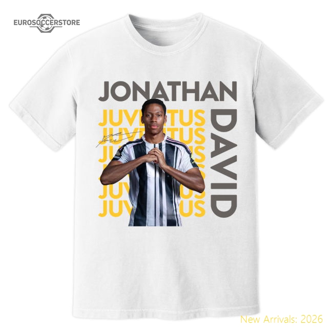 Jonathan David Juventus New Signing T-Shirt (White)-Football Jersey Hub