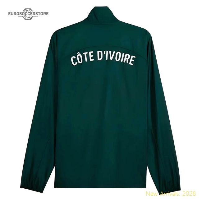 2024-2025 Ivory Coast Prematch Woven Jacket (Dark Myrtle)-Football Jersey Hub
