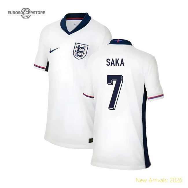 2024-2025 England Home Shirt (Kids) (Saka 7)-Football Jersey Hub
