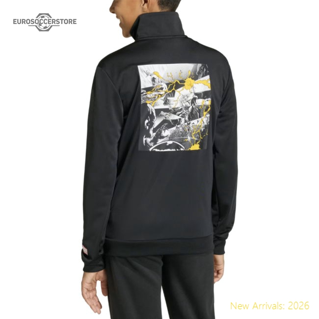 2025-2026 Real Madrid Marvel Track Top (Black) - Kids-Football Jersey Hub
