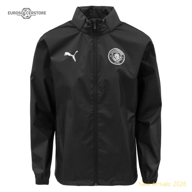 2025-2026 Man City Training All-Weather Jacket (Black)-Football Jersey Hub