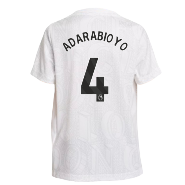 2025-2026 Chelsea Pre-Match Shirt (White) - Kids (Adarabioyo 4)-Football Jersey Hub