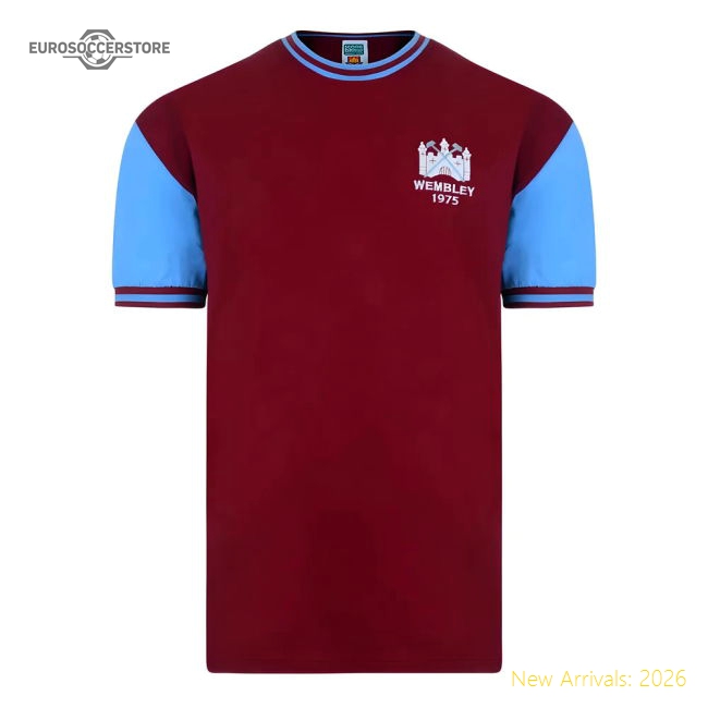 Score Draw West Ham United 1975 FA Cup Final No4 Retro Football Shirt-Football Jersey Hub