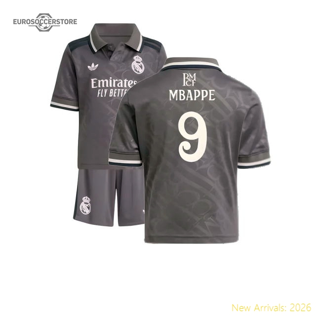 2024-2025 Real Madrid Third Mini Kit (Mbappe 9)-Football Jersey Hub
