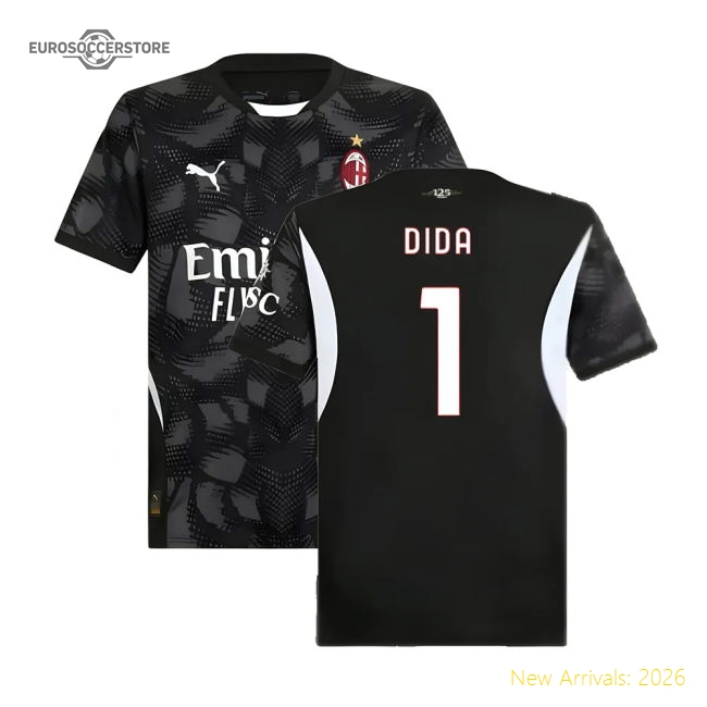 2024-2025 AC Milan Home Goalkeeper Shirt (Black) (DIDA 1)-Football Jersey Hub