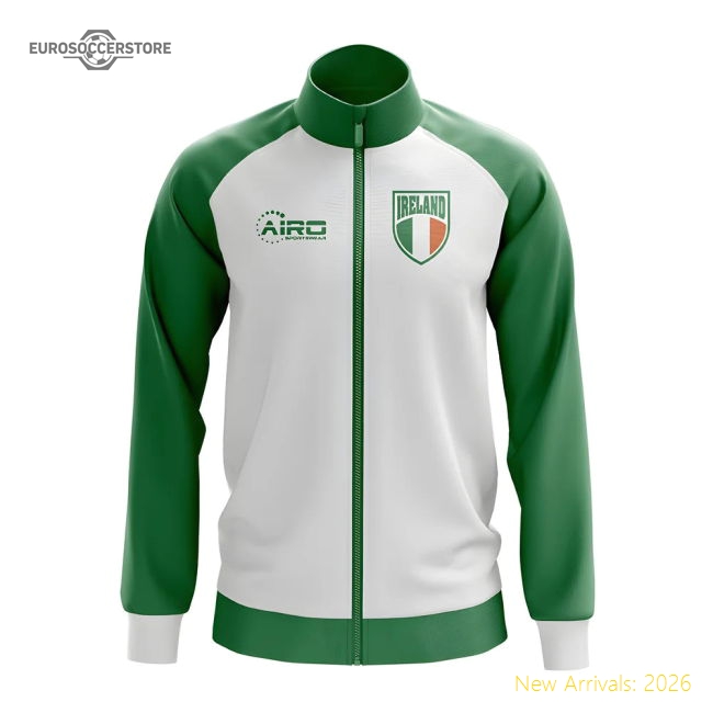 Ireland Concept Football Track Jacket (White)-Football Jersey Hub