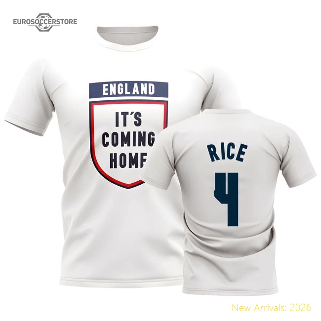 England Its Coming Home T-Shirt (Rice 4) - White-Football Jersey Hub