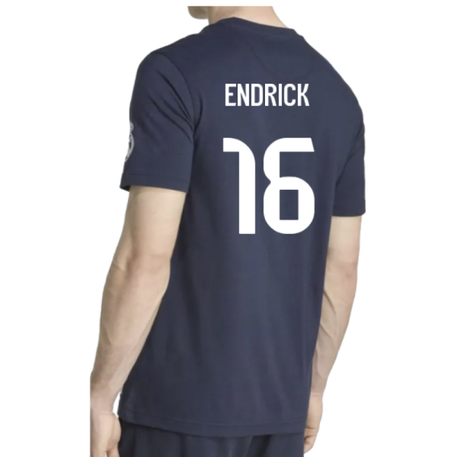 2025-2026 Real Madrid US Tee (Navy) (Endrick 16)-Football Jersey Hub