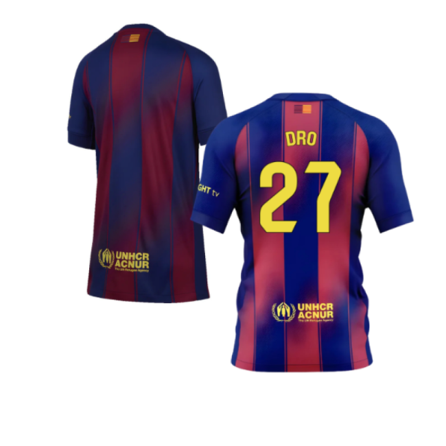 2025-2026 Barcelona Home Shirt (Kids) (Dro 27)-Football Jersey Hub