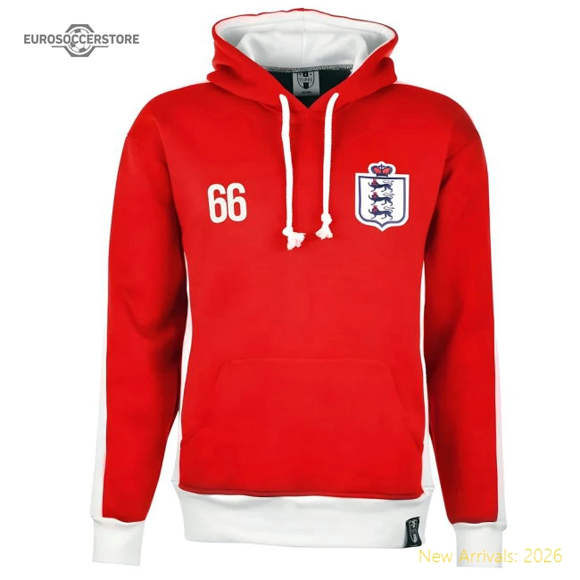England Number 66 Retro Hoodie-Football Jersey Hub