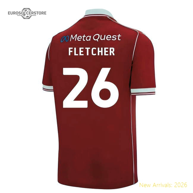 2025-2026 Wrexham Home Shirt (Fletcher 26)-Football Jersey Hub
