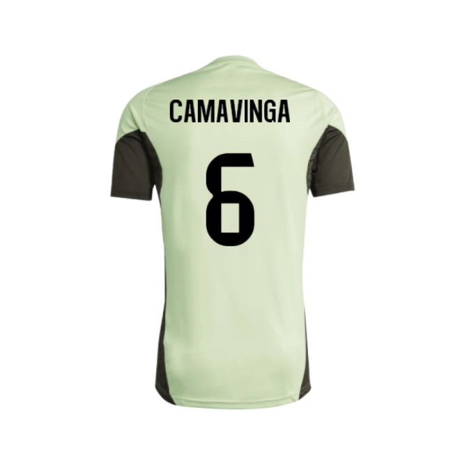 2025-2026 Real Madrid Training Tee (Almost Lime) - Kids (Camavinga 6)-Football Jersey Hub