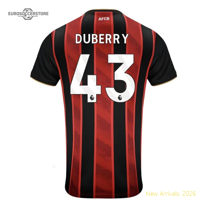 2025-2026 Bournemouth Home Shirt (Duberry 43)-Football Jersey Hub