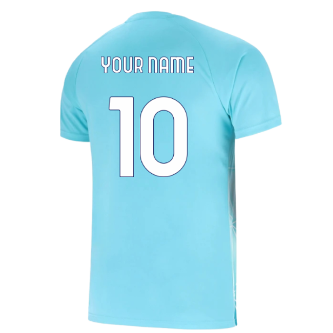 2025-2026 Lazio Pre Match Shirt (Azure Blue) (Your Name)-Football Jersey Hub