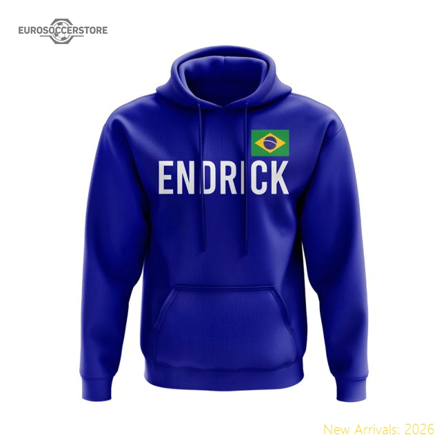 Endrick Brazil Name Hoody (Blue)-Football Jersey Hub