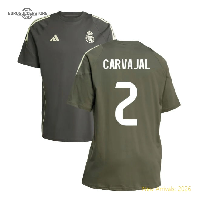 2025-2026 Real Madrid Training Tee (Utility Grey) (Carvajal 2)-Football Jersey Hub