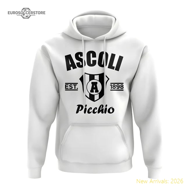 Ascoli Established Football Hoody (White)-Football Jersey Hub