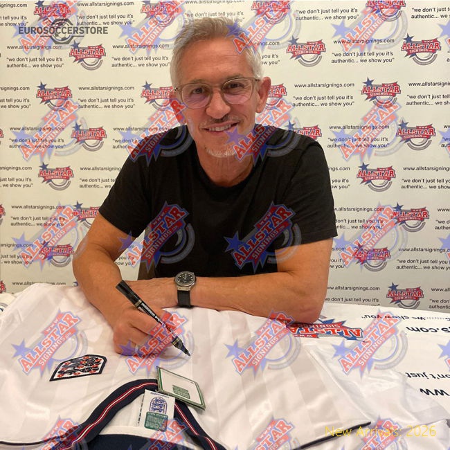 England FA 1986 Lineker Signed Shirt-Football Jersey Hub