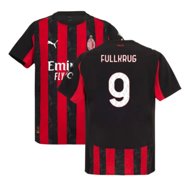 2025-2026 AC Milan Authentic Home Shirt (Fullkrug 9)-Football Jersey Hub