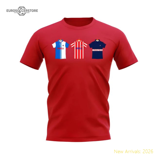 Atletico Madrid 1997-1998 Retro Shirt T-shirt (Red)-Football Jersey Hub