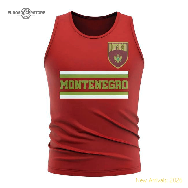 Montenegro Core Football Country Sleeveless Tee (Red)-Football Jersey Hub