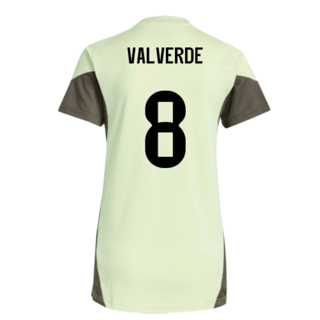 2025-2026 Real Madrid Training Jersey (Almost Lime) - Womens (Valverde 8)-Football Jersey Hub