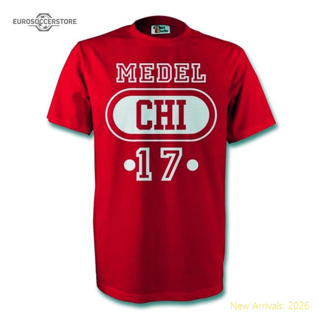 Gary Medel Chile Chi T-shirt (red)-Football Jersey Hub