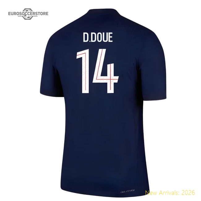 2025-2026 PSG Home Dri-Fit ADV Authentic Shirt (D.Doue 14)-Football Jersey Hub