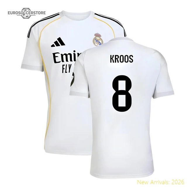 2025-2026 Real Madrid Home Shirt (Kroos 8)-Football Jersey Hub