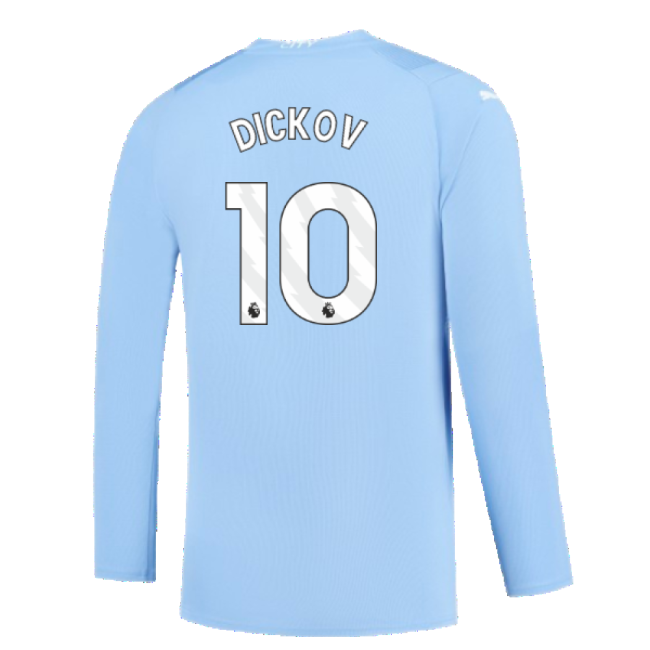 Manchester City 2023-2024 Puma Home Long Sleeved Shirt (S) (Good) (DICKOV 10)-Football Jersey Hub