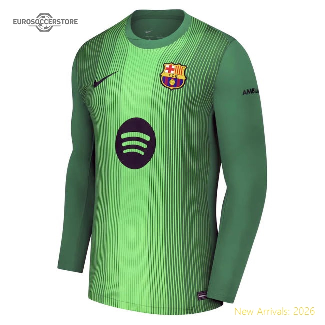 2025-2026 Barcelona Home Goalkeeper Shirt (Green)-Football Jersey Hub
