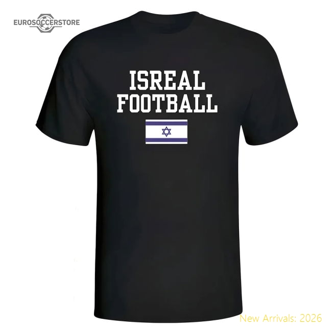 Isreal Football T-Shirt - Black-Football Jersey Hub